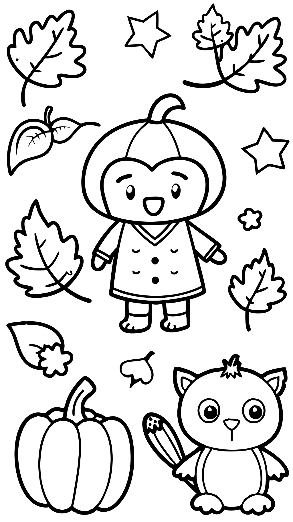 coloriage d’automne pour préscolaire